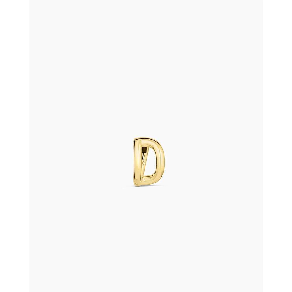 NEW GORJANA women's alphabet d single huggie earrings in gold